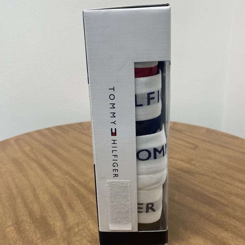 TOMMY HILFIGER Briefs Mens Small Navy White Red 4-Pack 100% Cotton Classics Logo